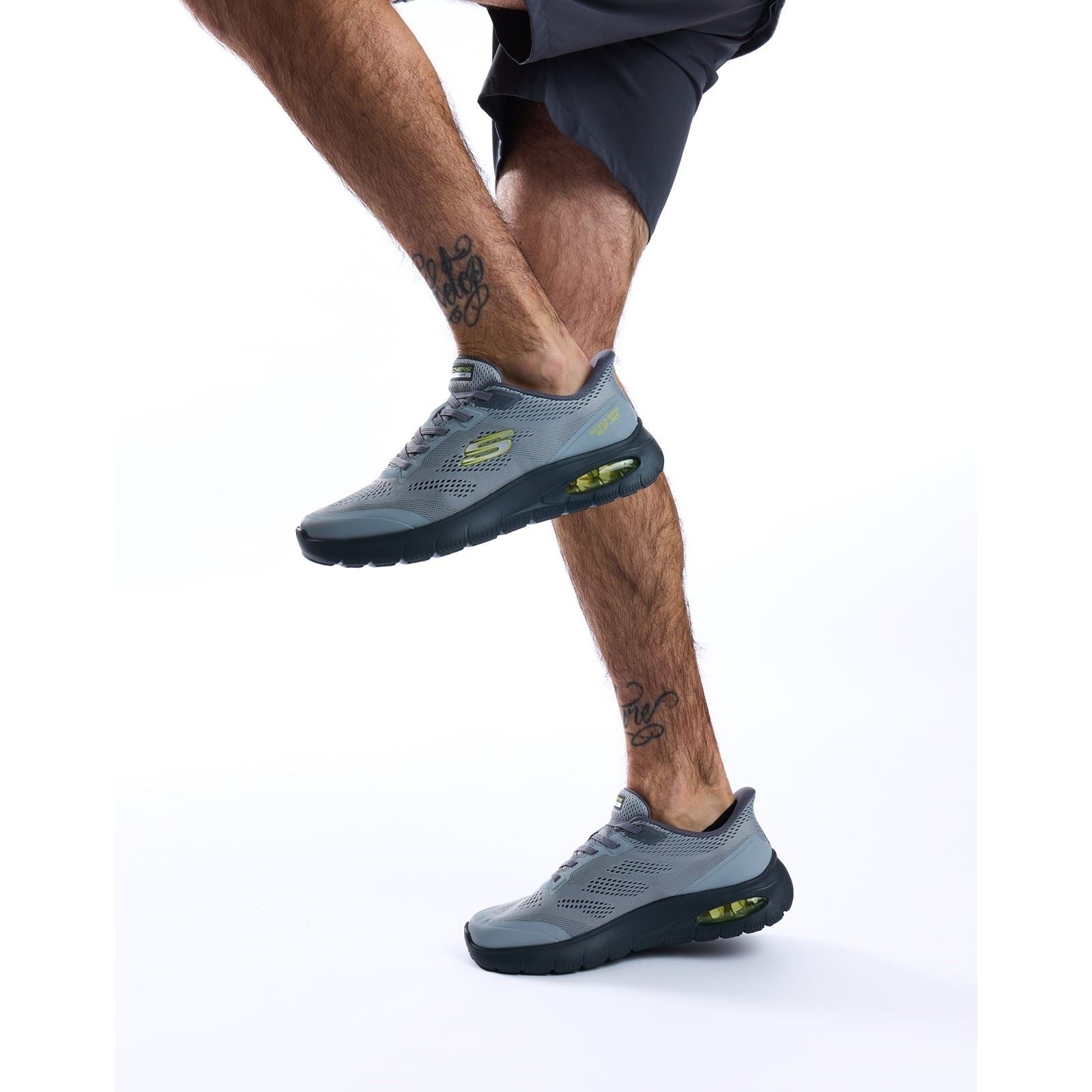 Skechers Skech-Air Summits Textile Men's Charcoal/Lime Sneakers