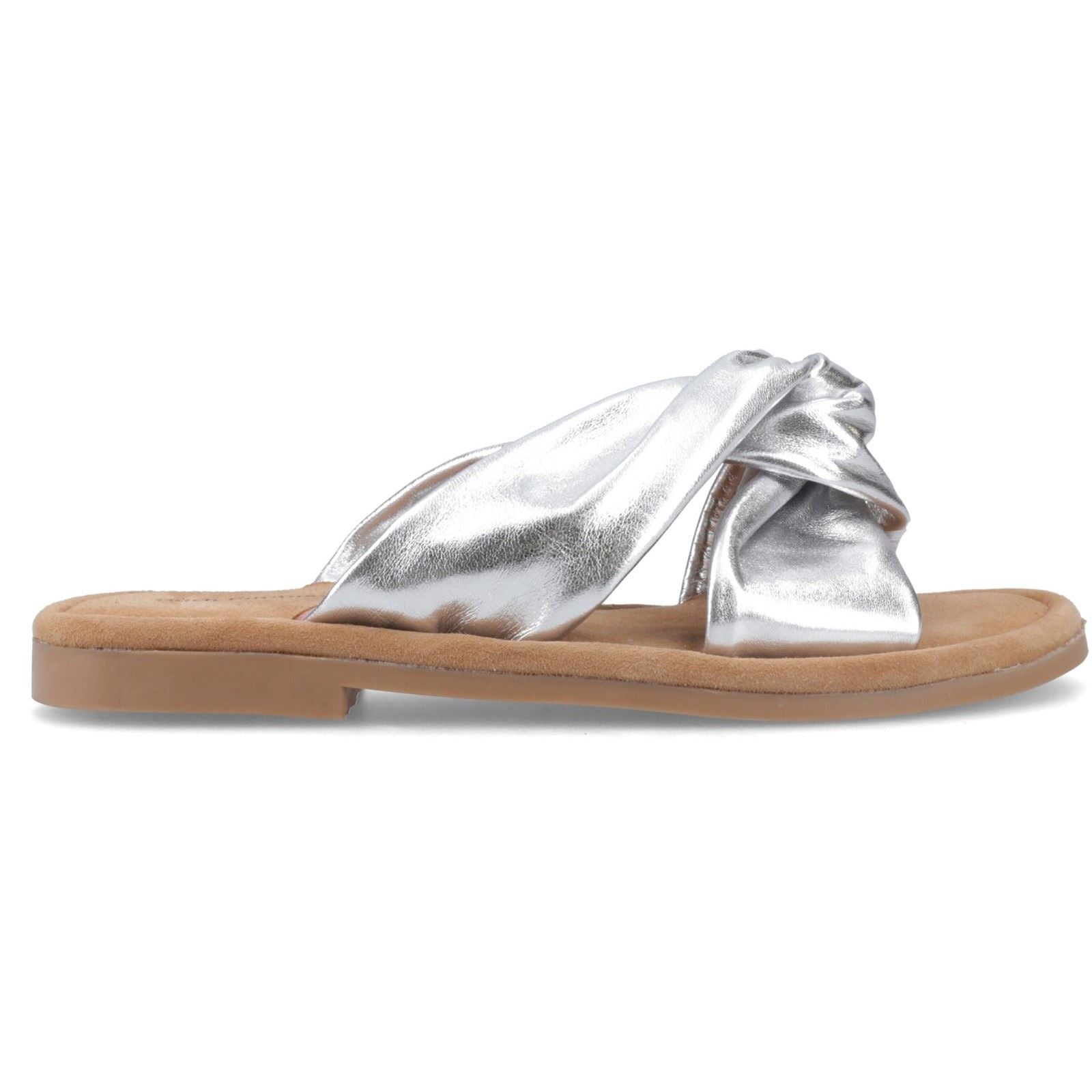 Hush Puppies Amy Wide Fit Leather Women's Silver Standard Sandals