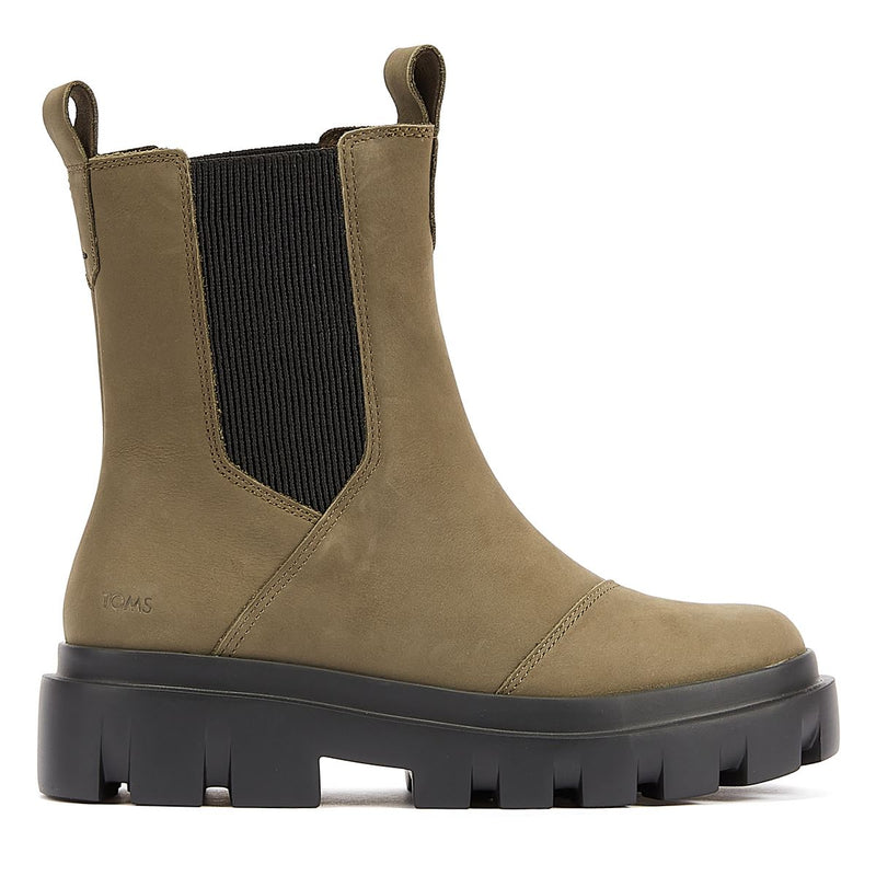 TOMS Rowan Leather Women's Olive Boots
