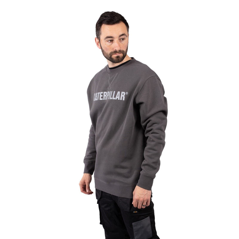 Caterpillar Midweight Crewneck Cotton Men's Grey Sweatshirt
