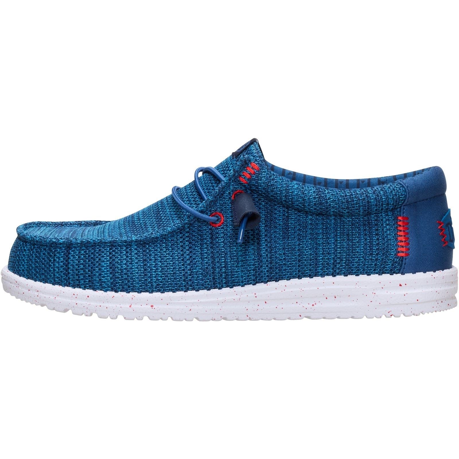 HEYDUDE Wally Stretch Sox Polyester Men's Ensign Blue/Multi Loafers