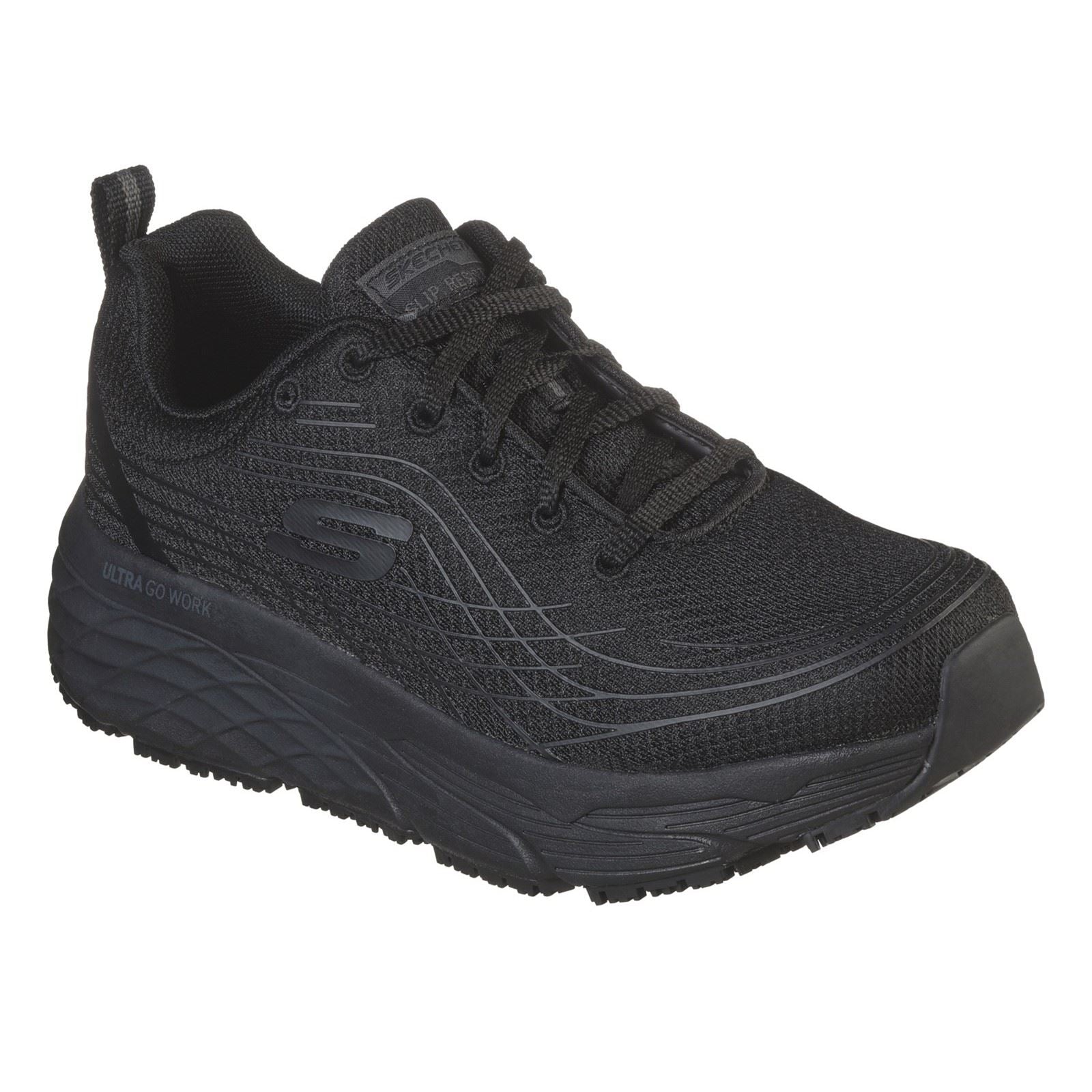 Skechers Workwear Max Cushioning Elite Sr Textile Women's Black Safety Sneakers