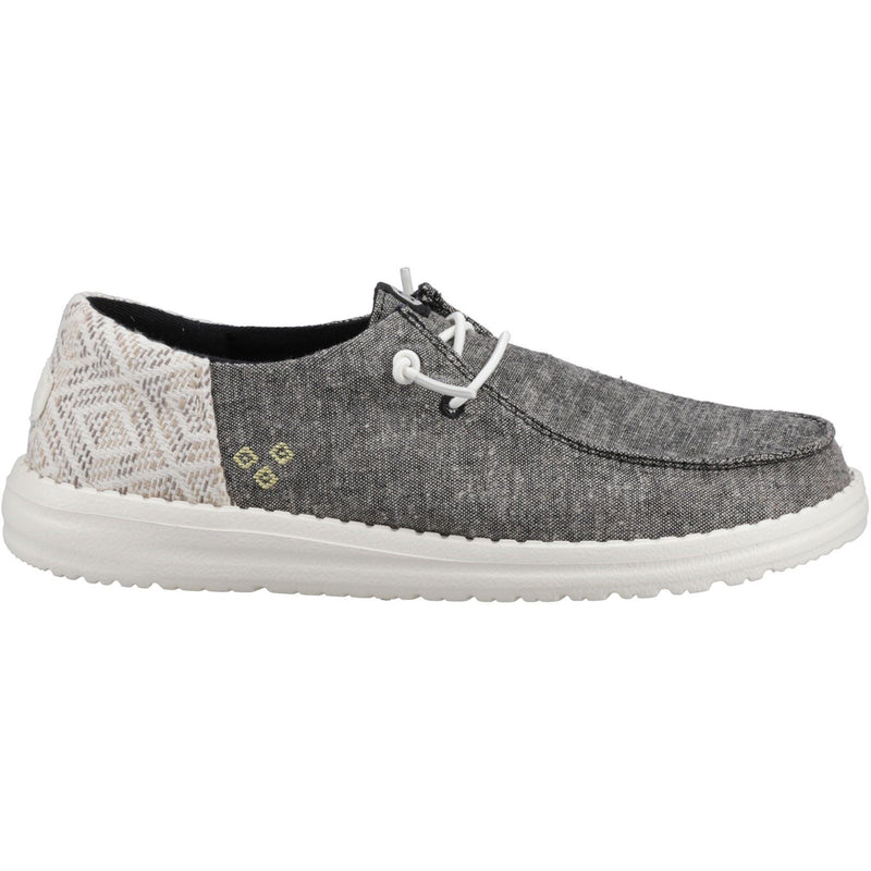 HEYDUDE Wendy Funk Surf Baja Cotton Blend Women's Black/Multi Moccasins Shoes