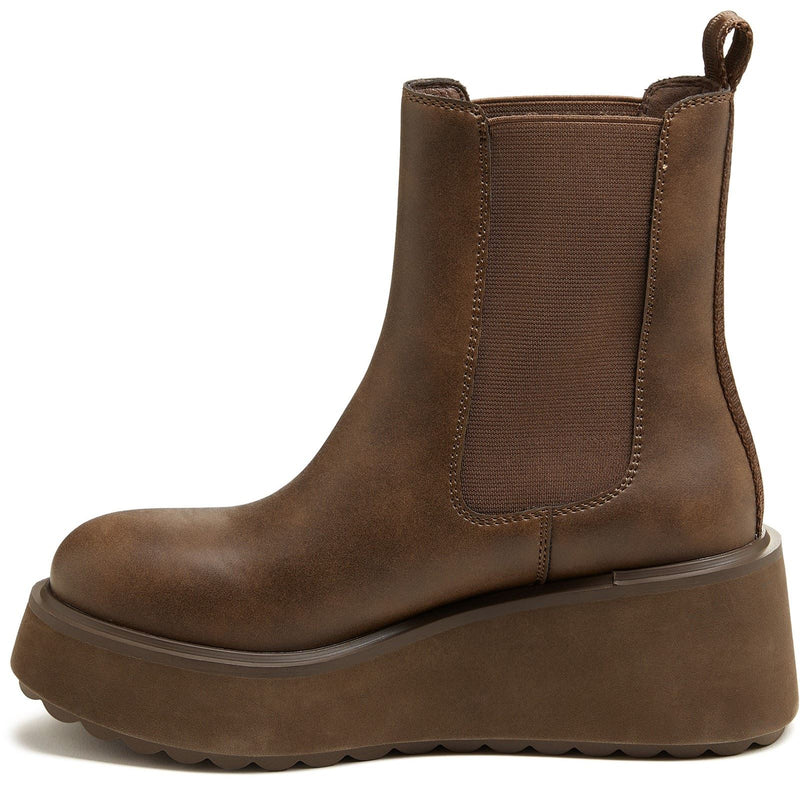 Rocket Dog Heyday Polyurethane Women's Dark Brown Flat Chelsea Boots