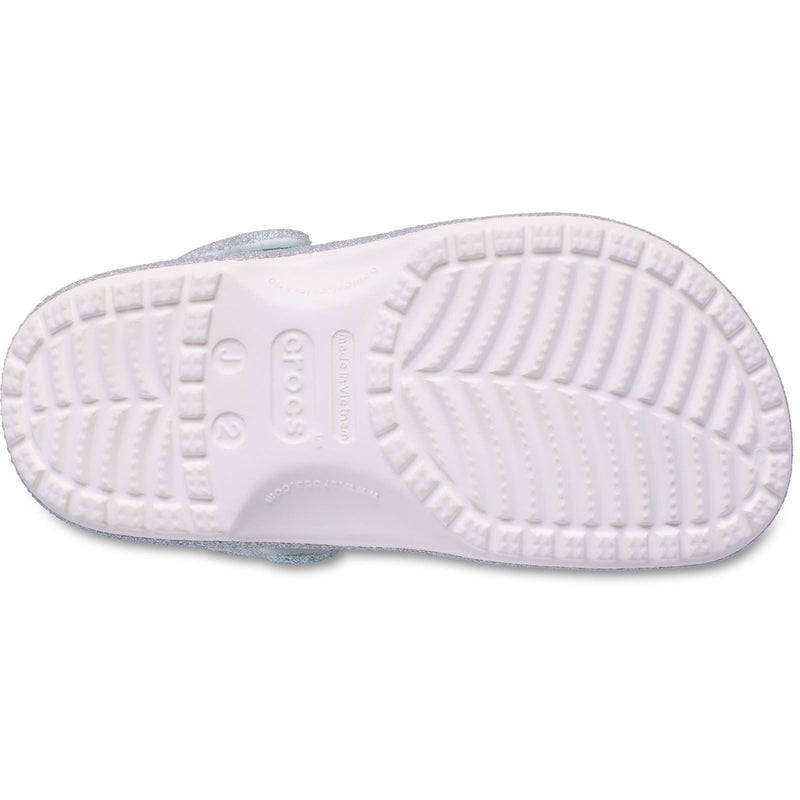 Crocs Classic Glitter Clog Synthetic White Loafers