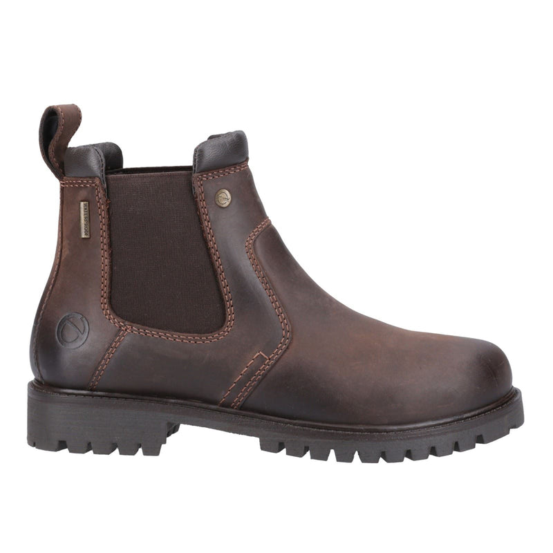 Cotswold Pamington Leather Women's Brown Flat Chelsea Boots