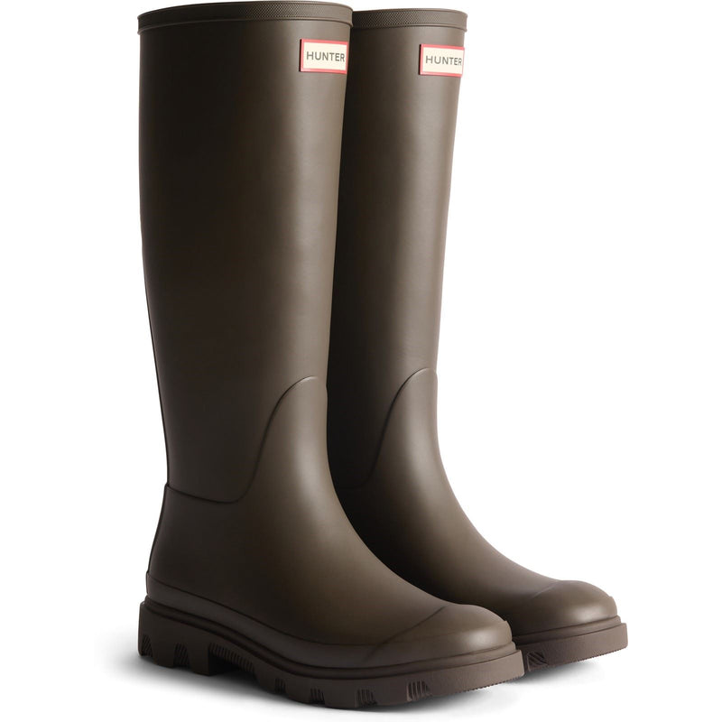Hunter Downpour Tall Boot Rubber Women's Chocolate Brown Wellington Boots