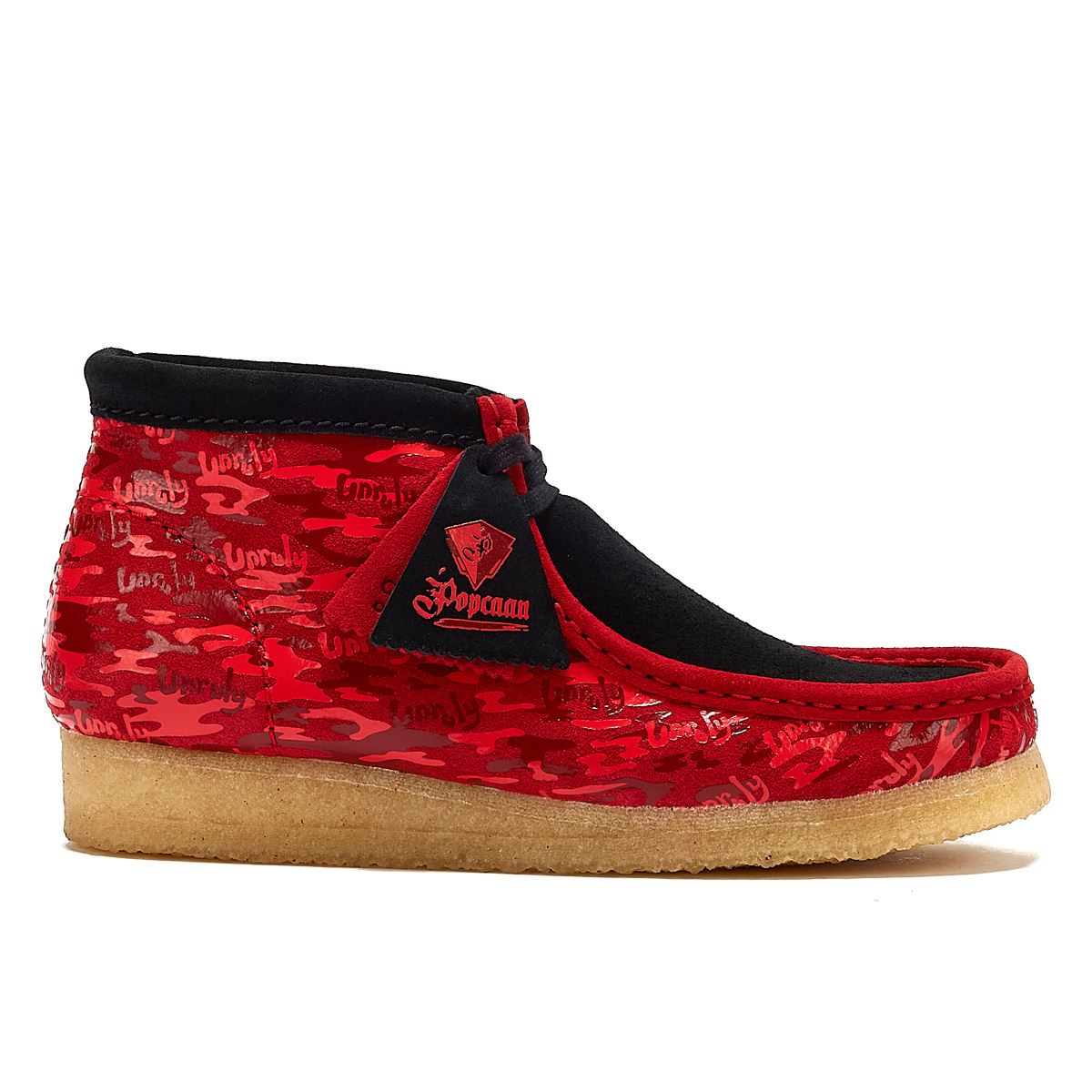 Clarks Popcaan X Wallabee Red Camo Boots