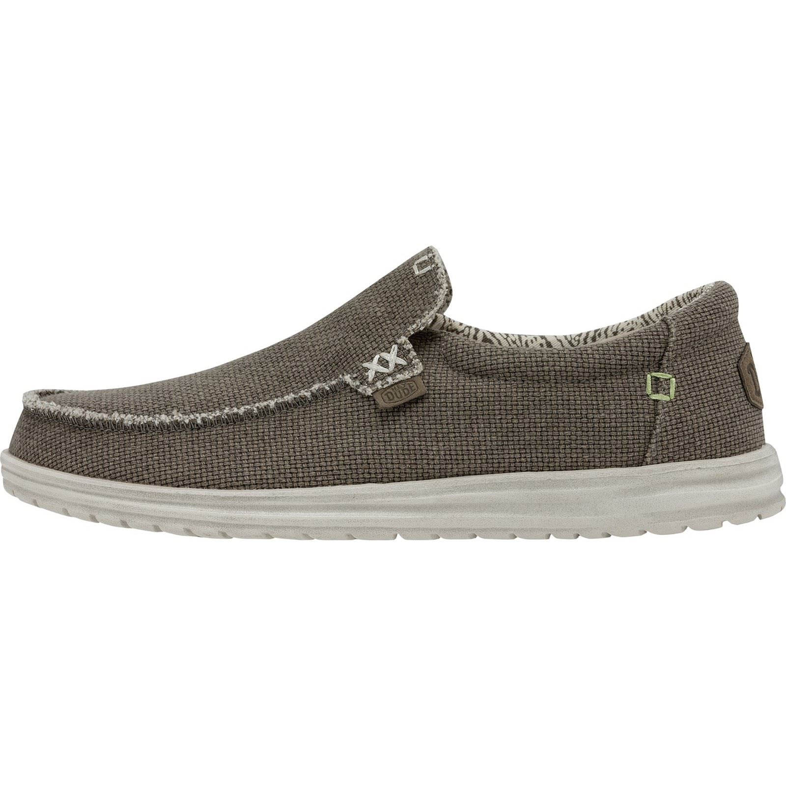 HEYDUDE Mikka Braided Textile Men's Fossil Loafers