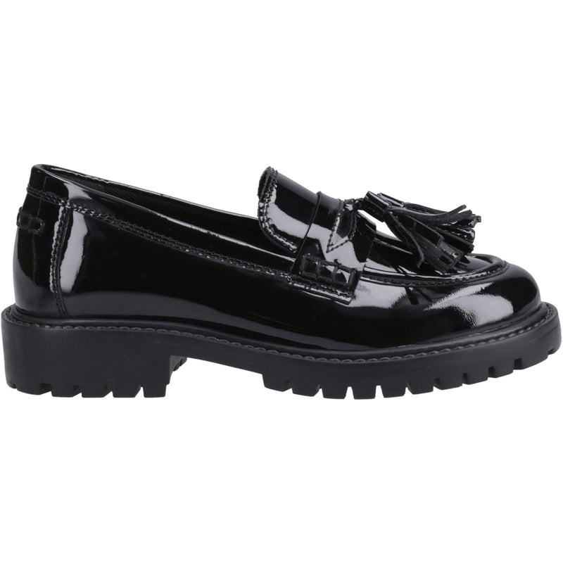 Hush Puppies Abigail Patent Senior Leather Girls's Black Loafers