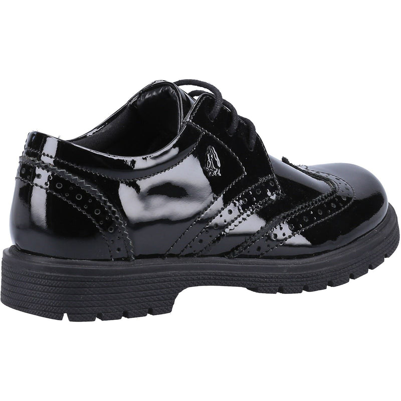 Hush Puppies SALLY PATENT SENIOR Leather Girls's Black Brogues