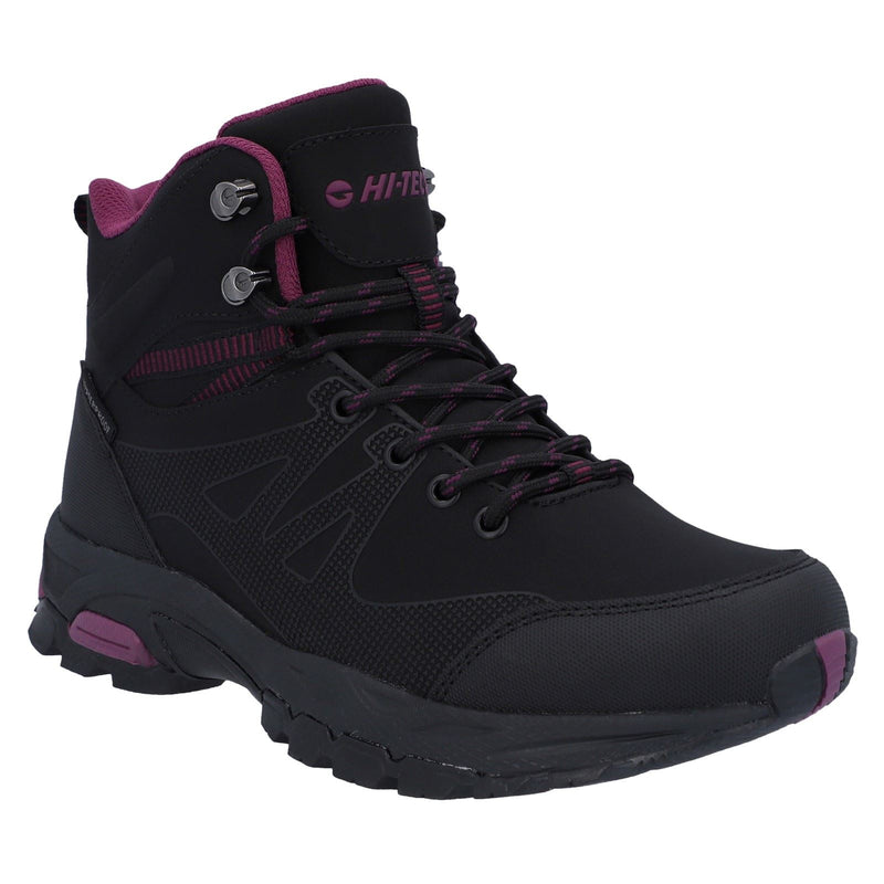 Hi-Tec Jackdaw Mid WP Synthetic Women's Black/Burgundy Hiking Boots