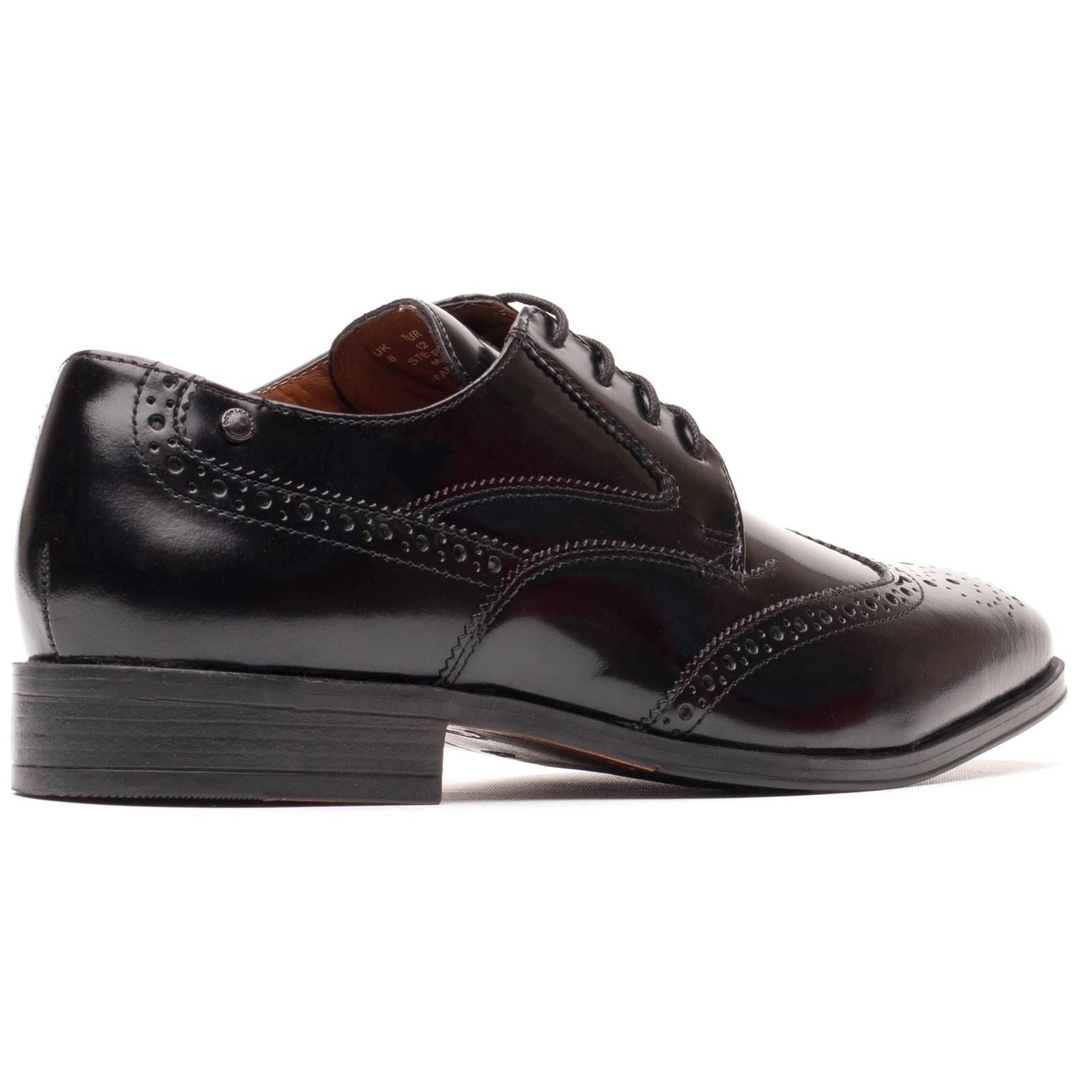 Base London Steeple Leather Men's Hi Shine Black Brogues Shoes