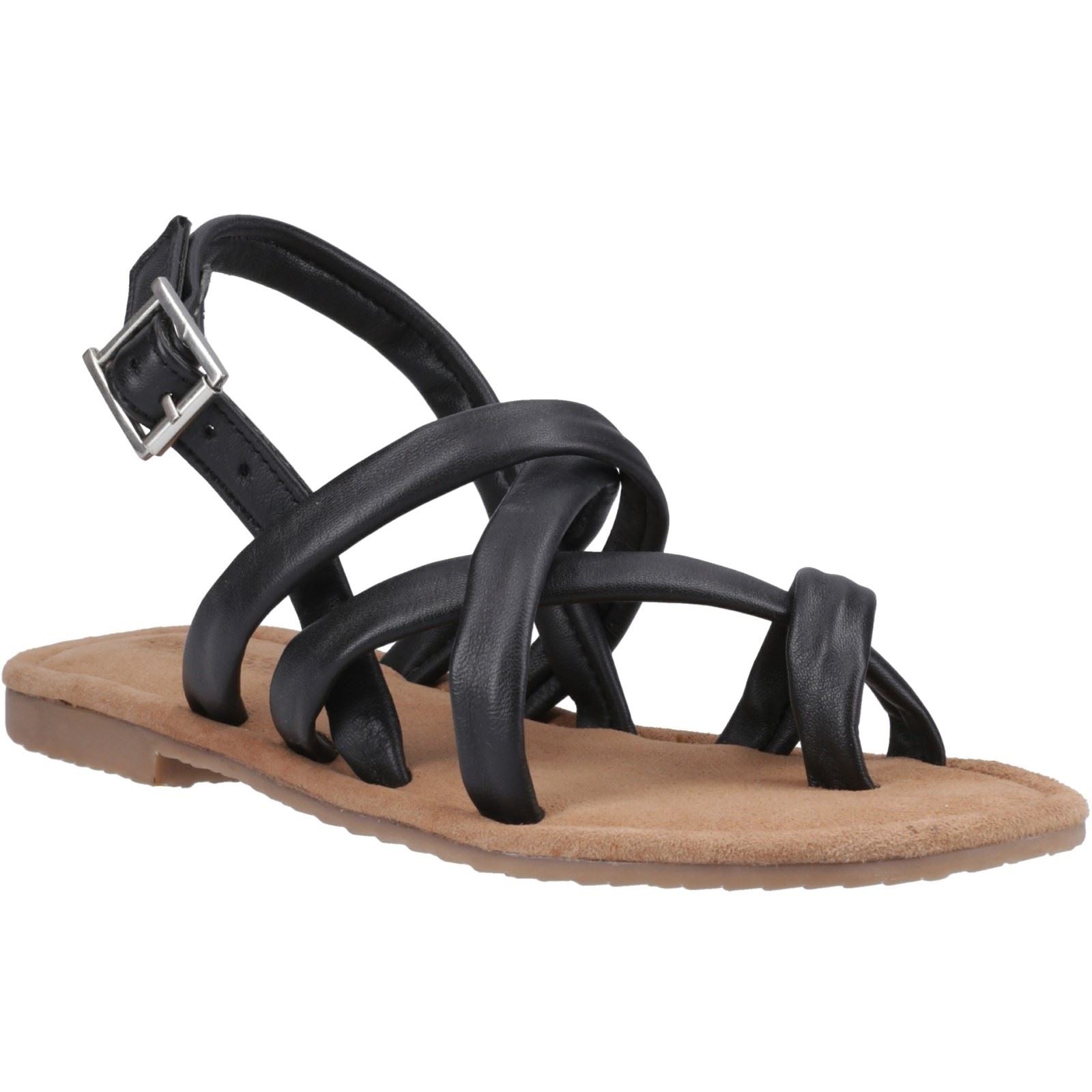 Hush Puppies Hope Leather Women's Black Sandals