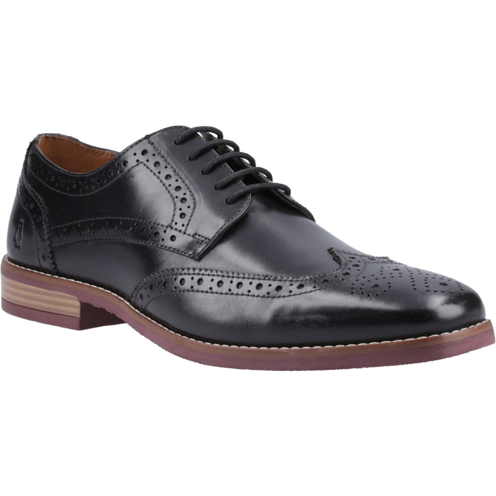 Hush Puppies Mack Leather Men's Black Brogues Shoes