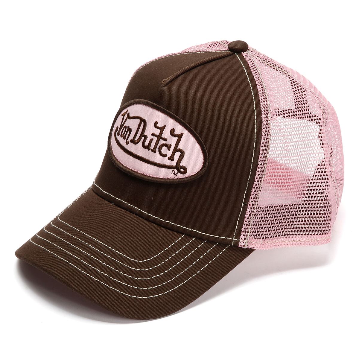 Von Dutch Staple Trucker Cotton Choc/Pink Caps