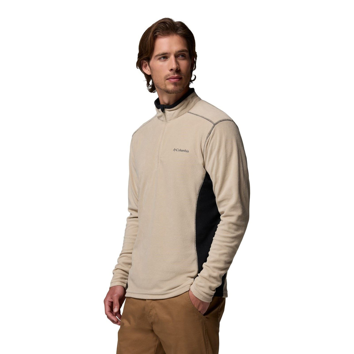 Columbia Klamath Range II Half Zip Polyester Men's Beige Fleece Pullover