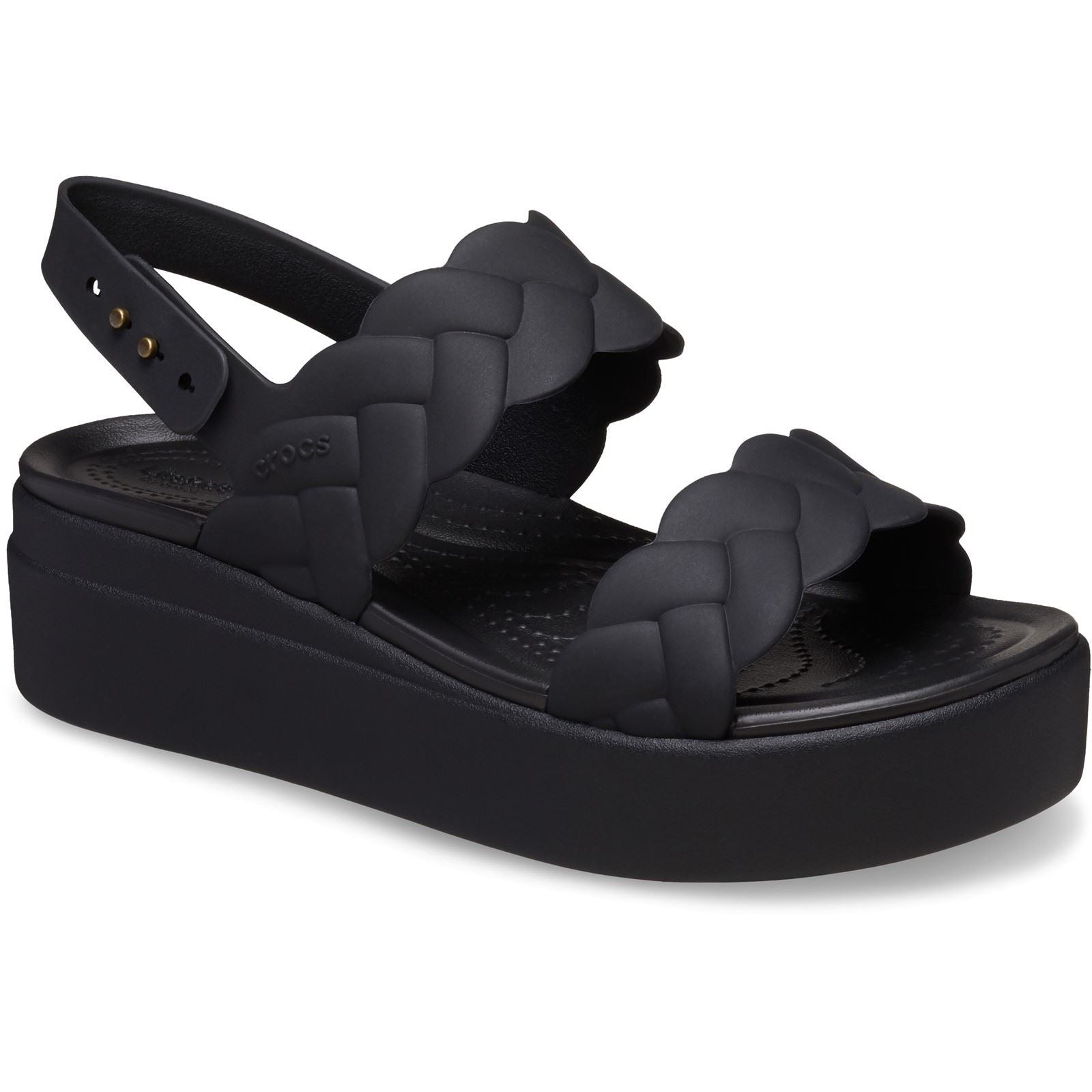Crocs Brooklyn Woven Synthetic Women's Black/Black Sandals