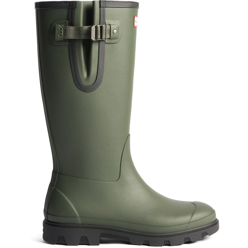 Hunter Field Downpour Adjustable Boot Rubber Men's Dark Olive/Black Wellington Boots
