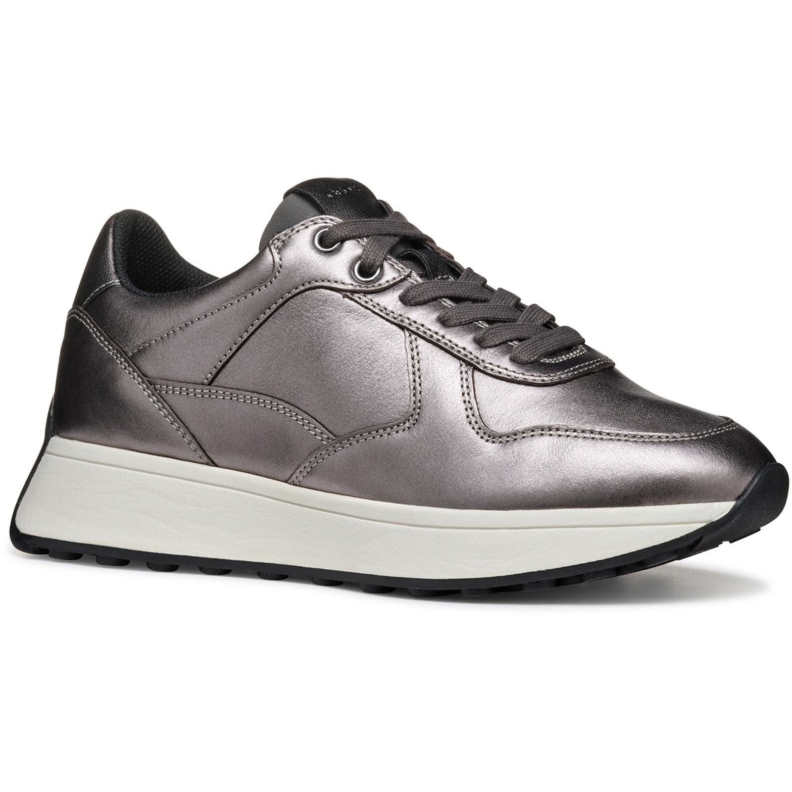 Geox D Amabel A Leather Women's Gun Sneakers