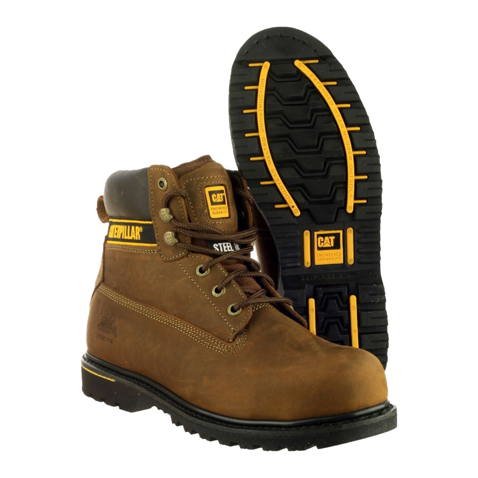 Caterpillar CAT Holton S3 Leather Brown Safety Boots
