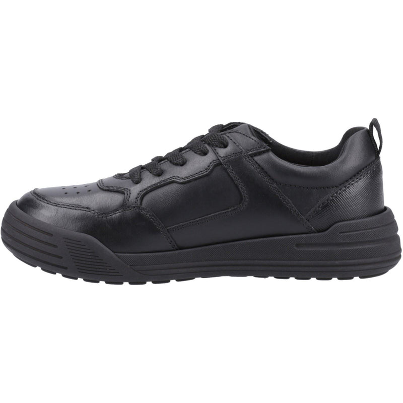 Hush Puppies Shane Senior Leather Boys's Black Lace-Up Shoes