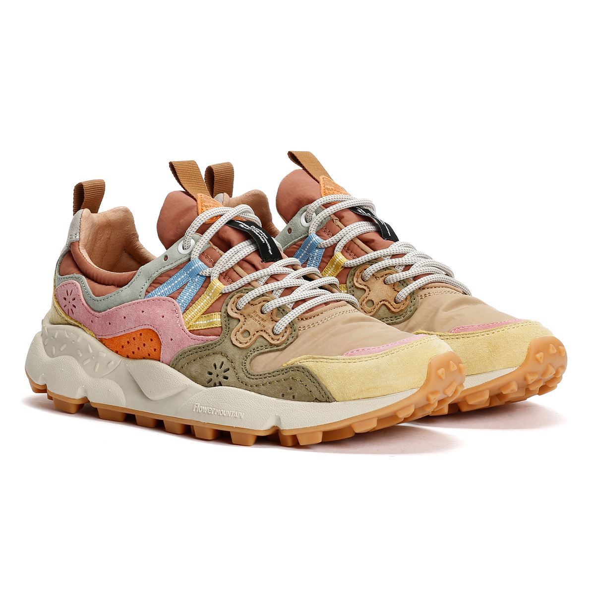 Flower Mountain Yamano 3 Women's Yellow/Pink/Olive Sneakers