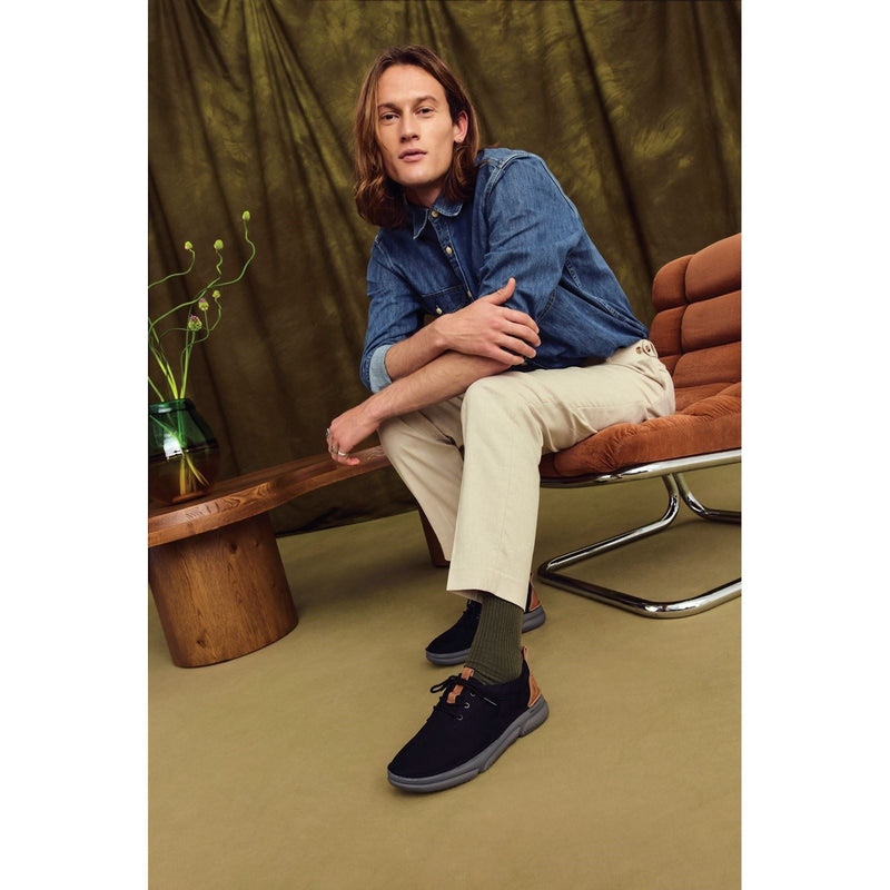 Hush Puppies Baylor Leather Men's Black/Black Lace-Up Shoes