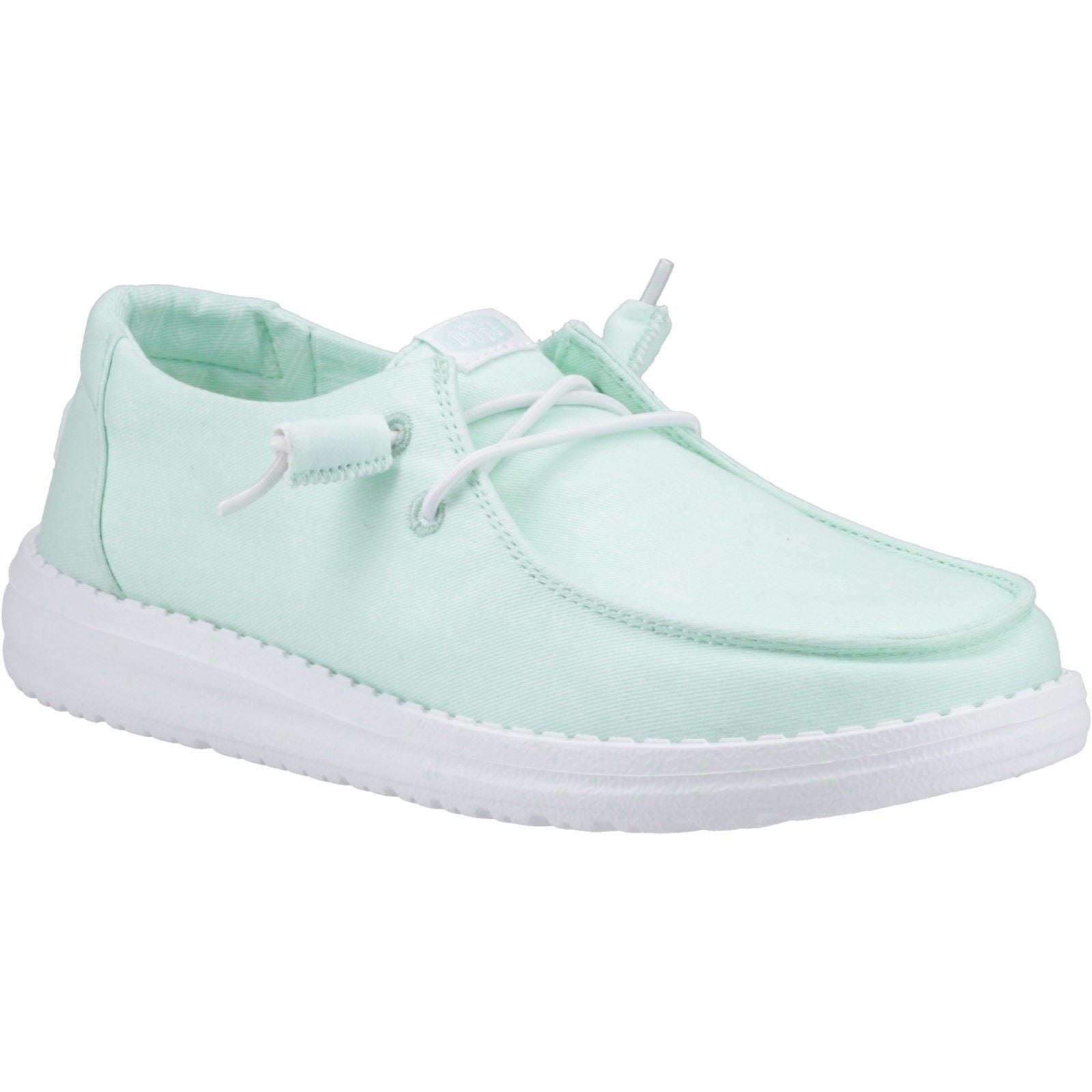 HEYDUDE Wendy Canvas 100% Cotton Women's Bay Blue Moccasins Shoes