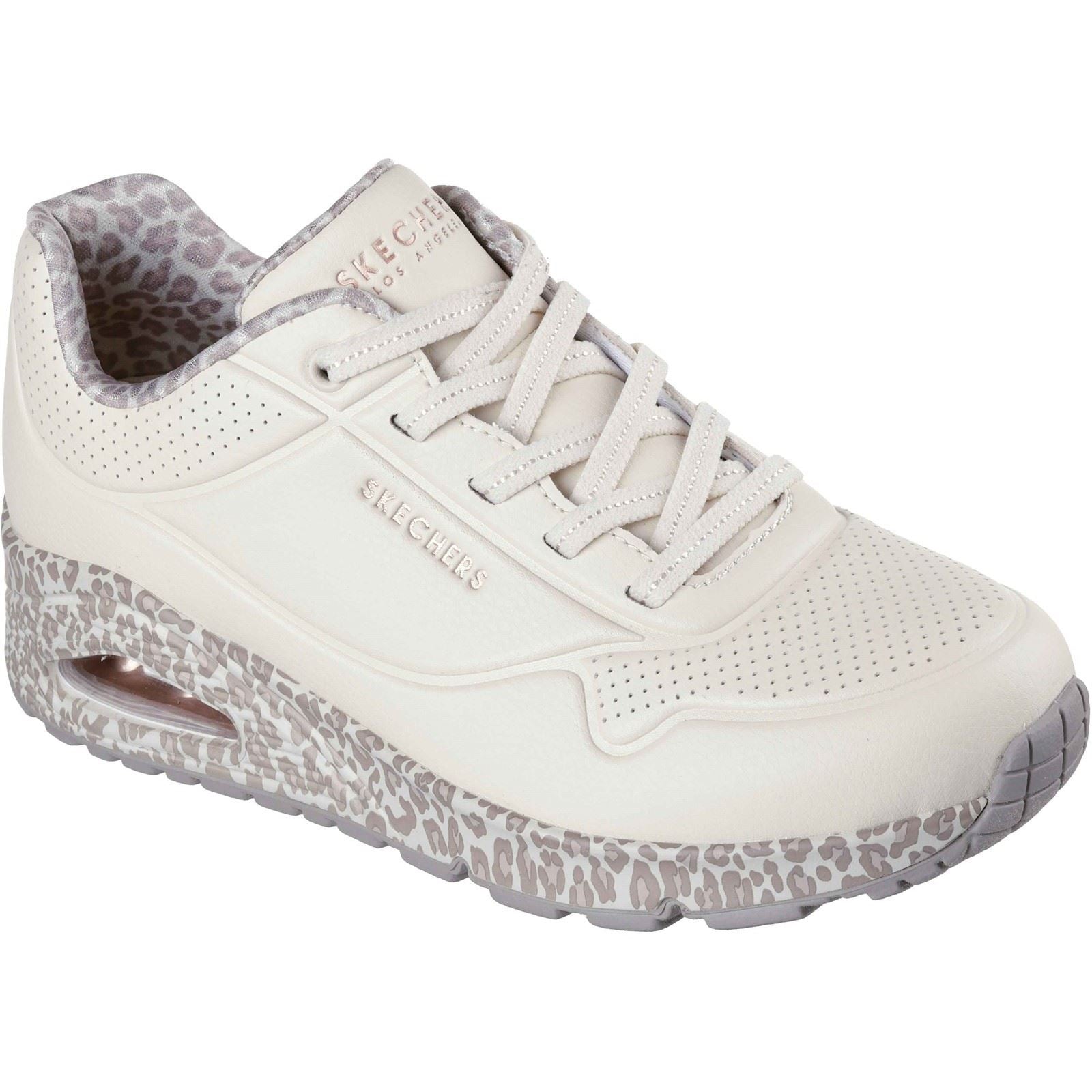 Skechers Uno Safari Time Polyurethane Women's White/Leopard Sneakers