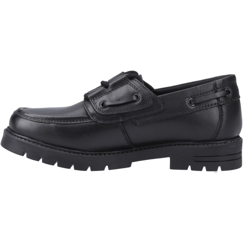Hush Puppies Lucy Leather Girls's Black Boat Shoes