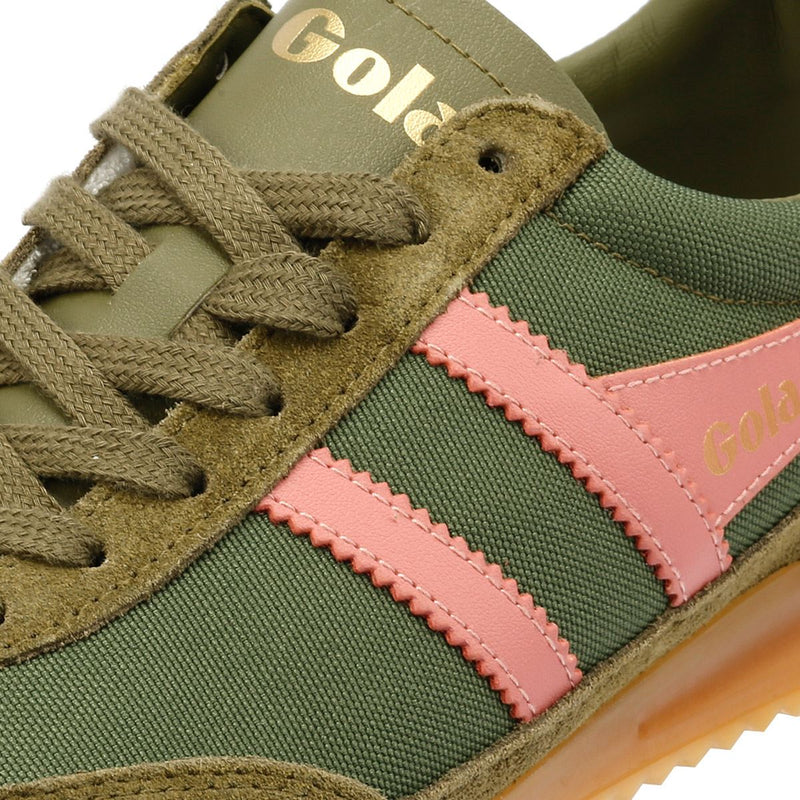 Gola Tornado Women's Military Green/Coral Pink Trainers