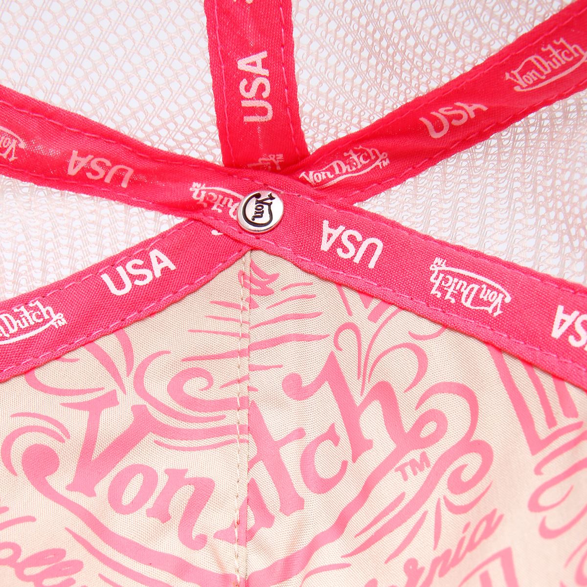 Von Dutch Staple Trucker Cotton Pink Caps