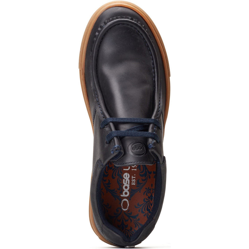 Base London Dalston Leather Men's Navy Moccasins Shoes