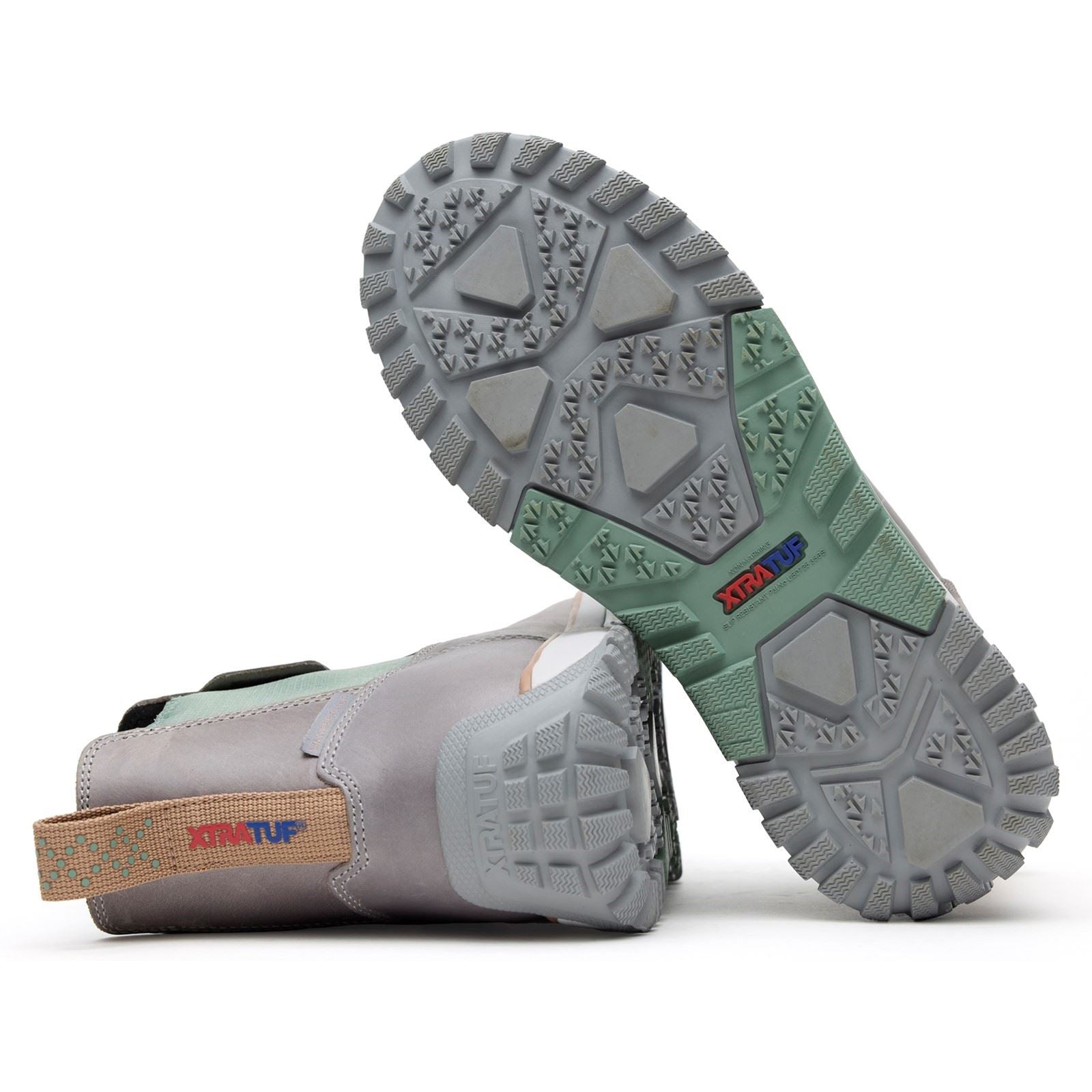 Xtratuf Ankle Deck Leather Leather Women's Grey/Iceberg Wellington Boots