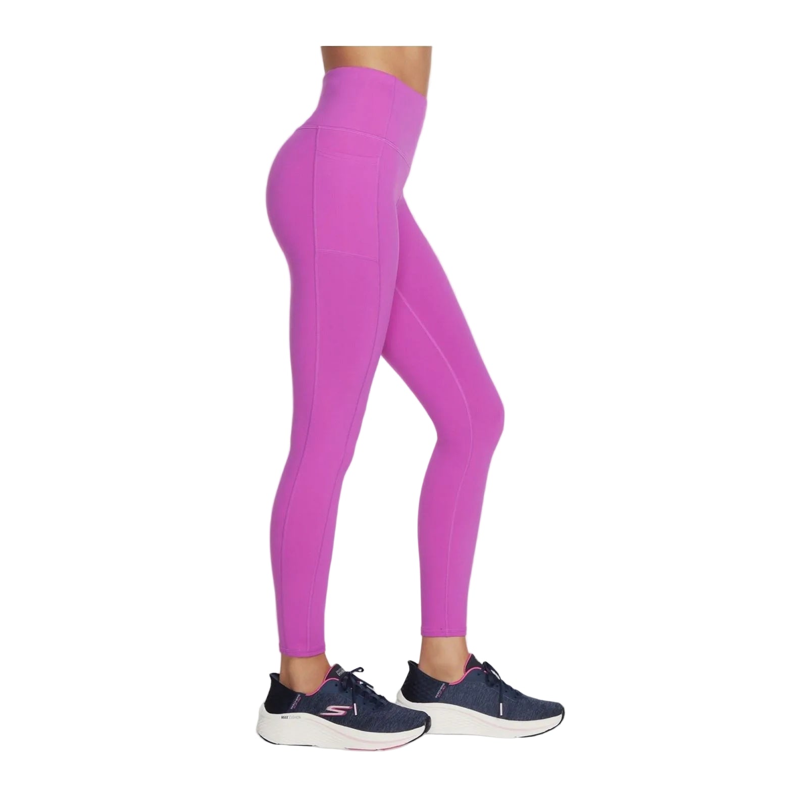 Skechers Performance GOWALK Wear High Waisted Nylon Women's Bright Purple Sports Leggings