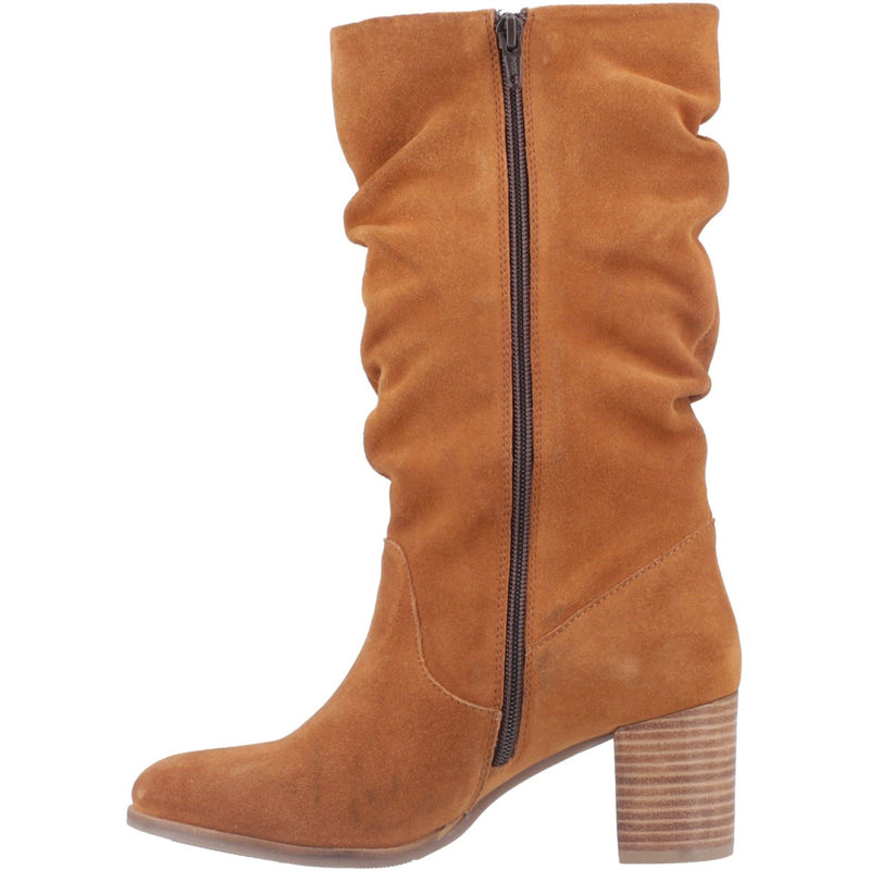 Hush Puppies Cosima Suede Women's Tan Heeled Knee High Boots