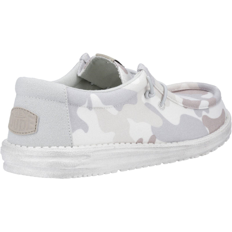 HEYDUDE Wally Washed Camo Polyester Men's Greyscale Desert Camo Boat Shoes