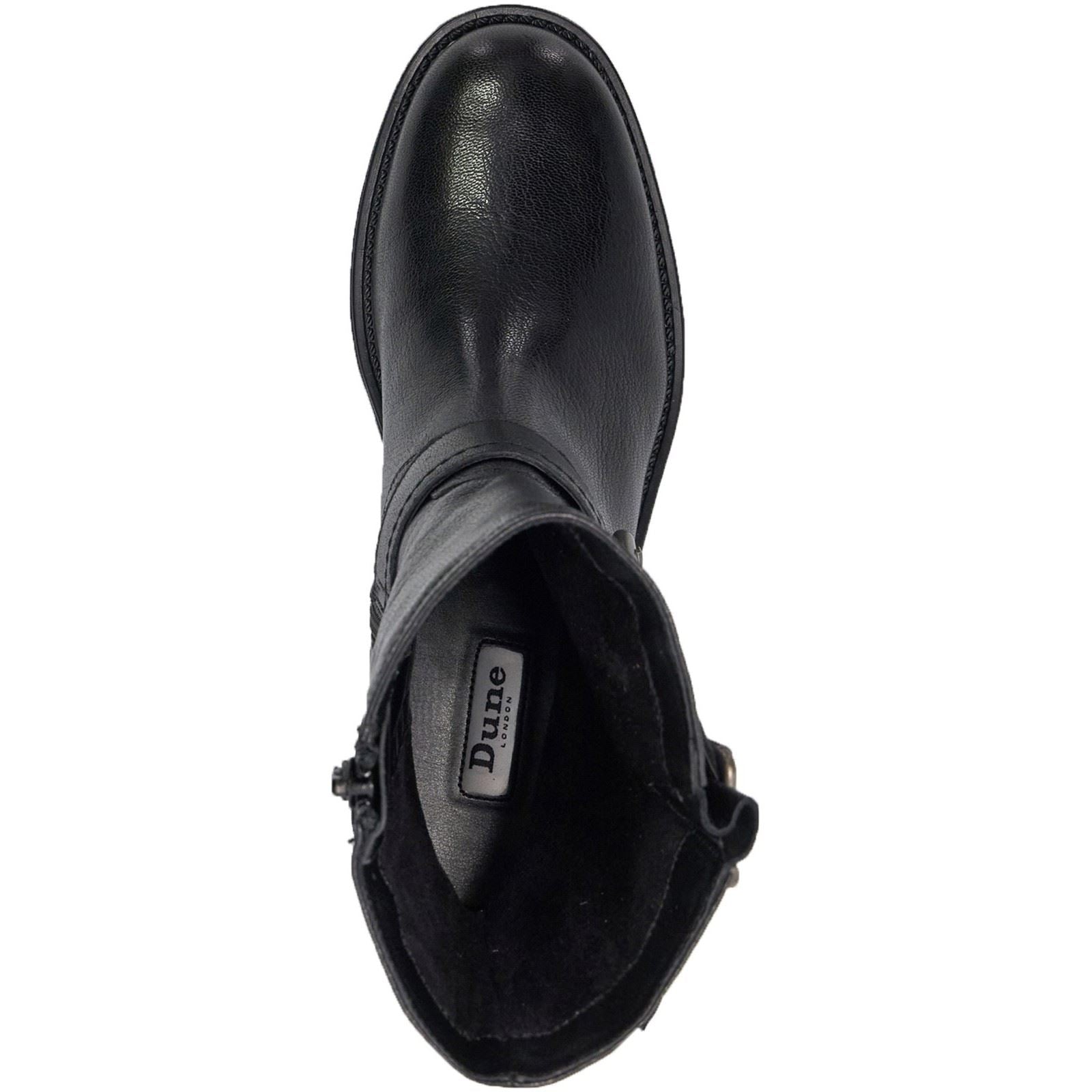 Dune Pixen Leather Women's Black Boots