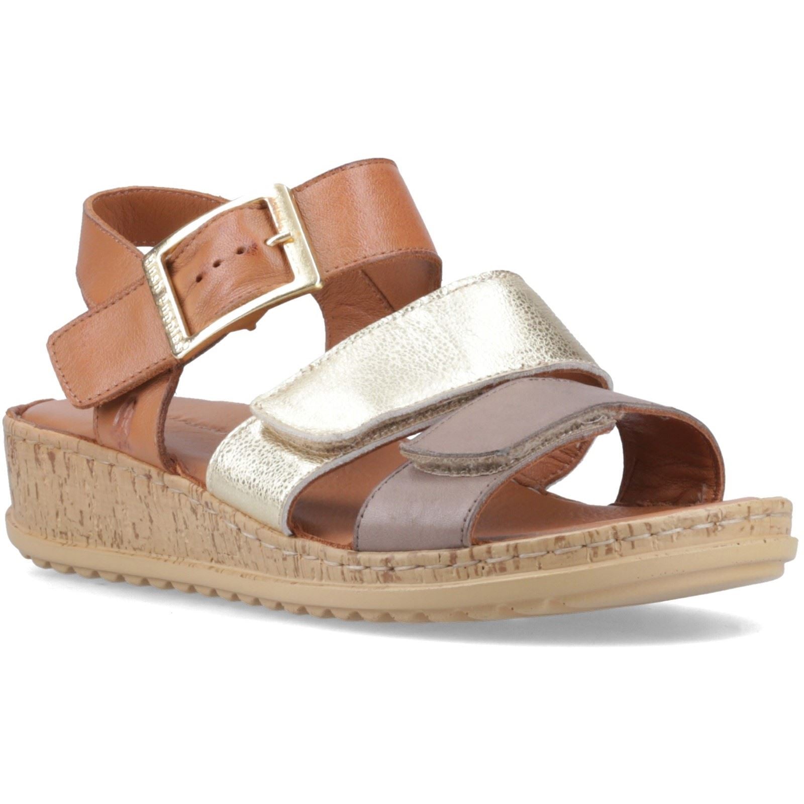 Hush Puppies Eliana Leather Women's Gold Sandals