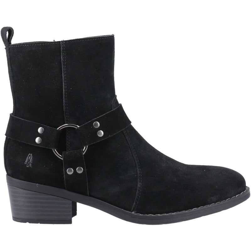 Hush Puppies Iria Suede Women's Black Heeled Ankle Boots