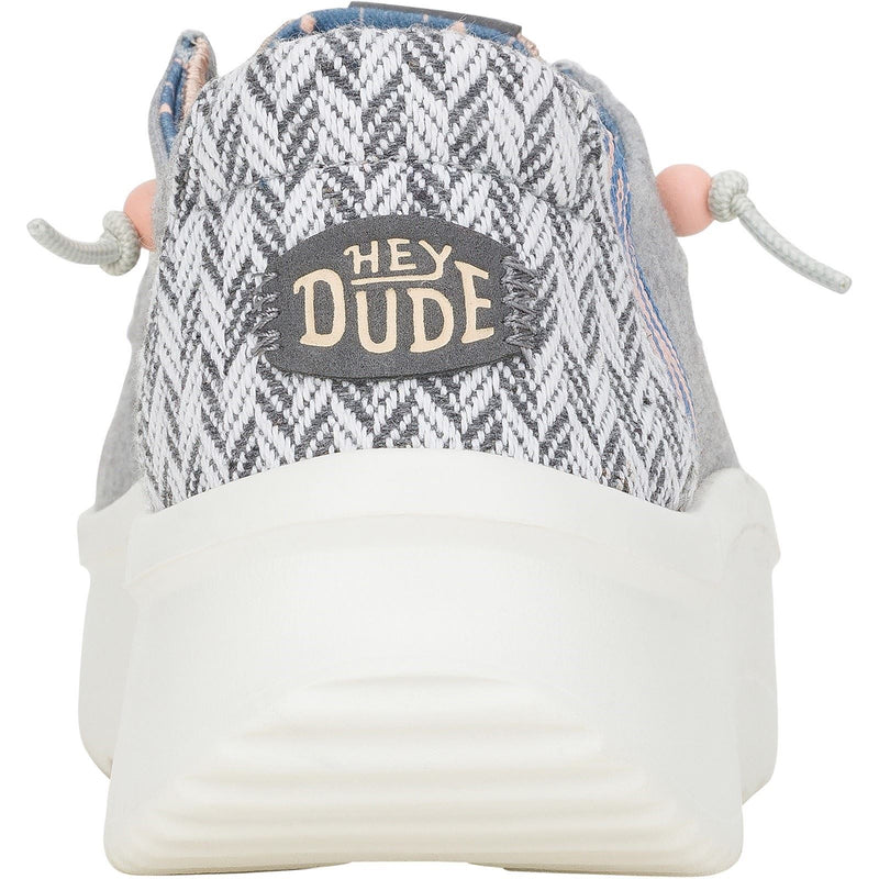 HEYDUDE Wendy Peak Chambray Woven Synthetic Women's Grey Loafers