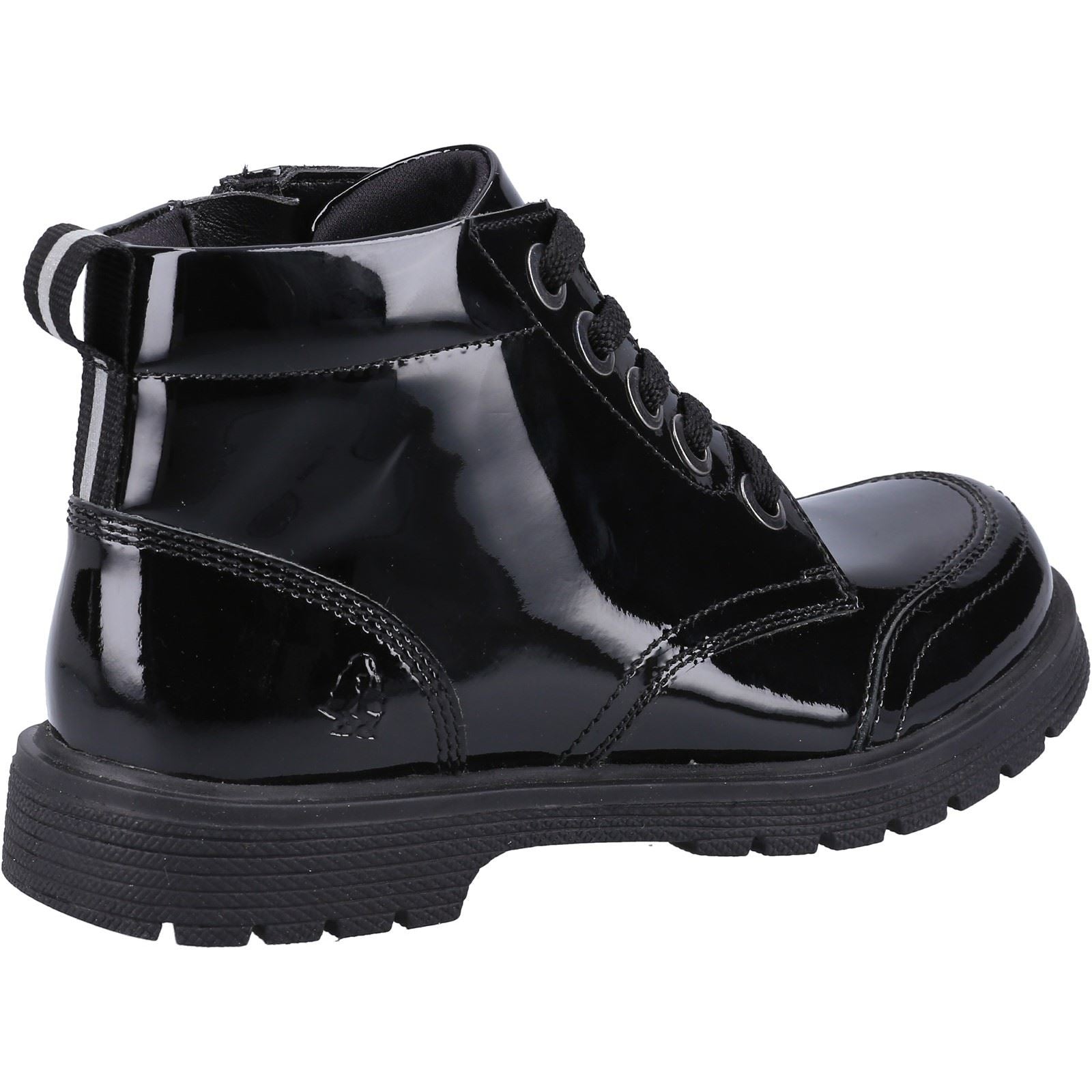 Hush Puppies Jolie Patent JNR Leather Girls's Black Boots