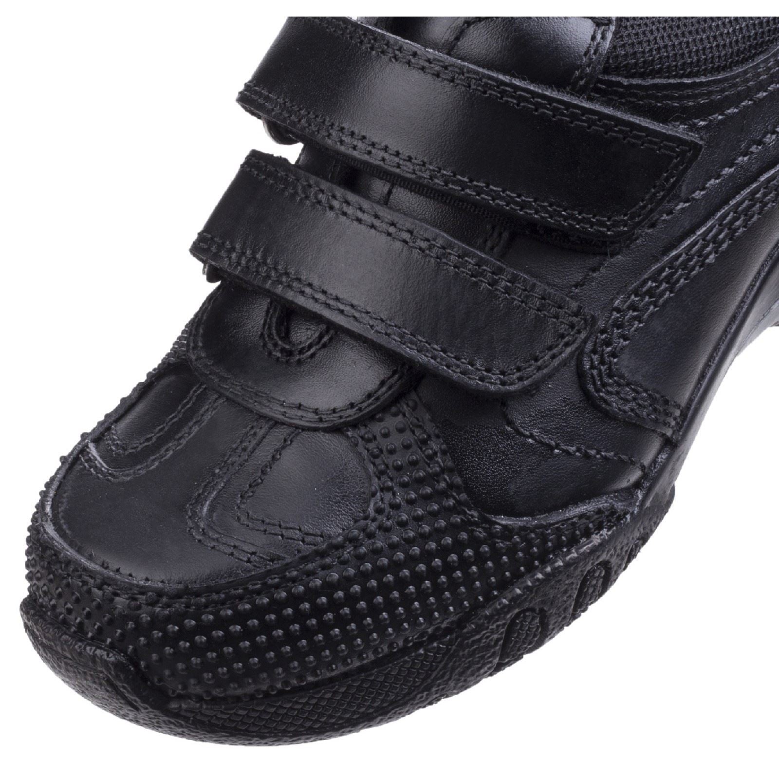 Hush Puppies Jezza Youth Boys Black Leather Shoes