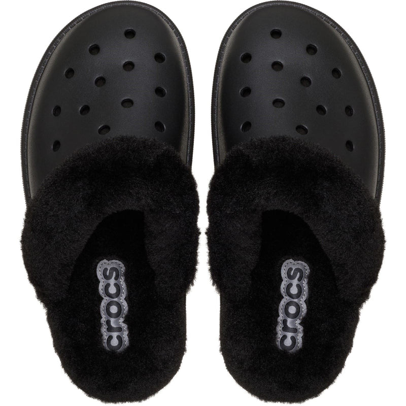 Crocs Classic Fuzz Scuff Thermoplastic Men's Black Slippers
