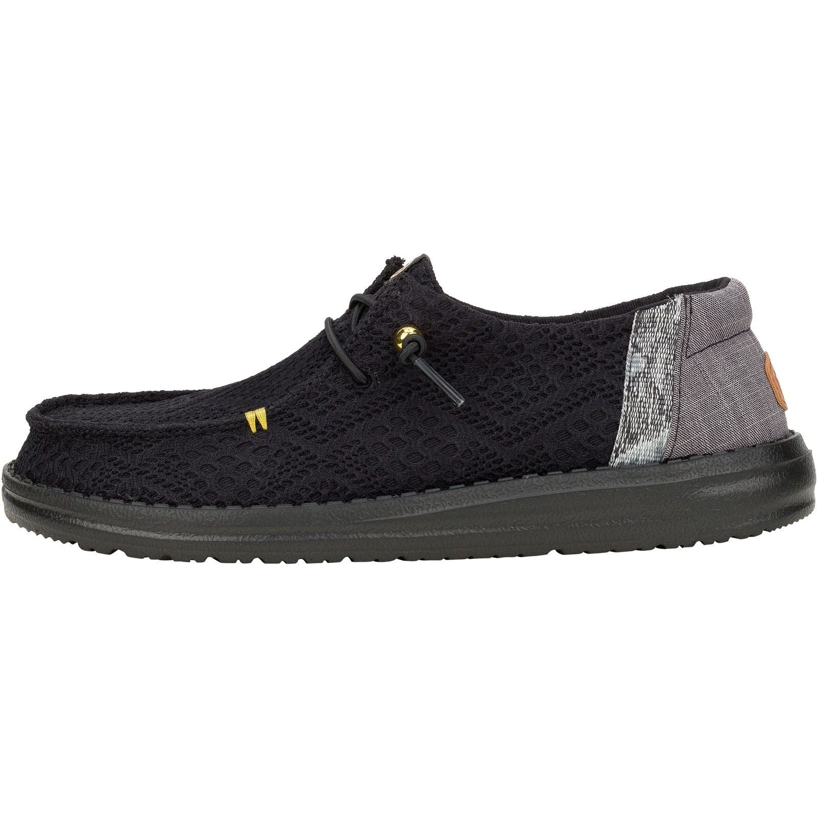 HEYDUDE Wendy Boho Crochet Synthetic Women's Black Shoes