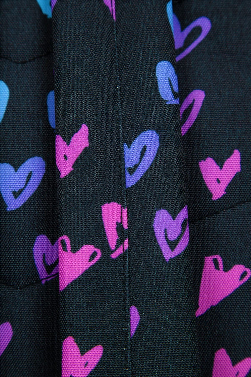 Hype Iconic Girl's Black Scribble Hearts Backpack