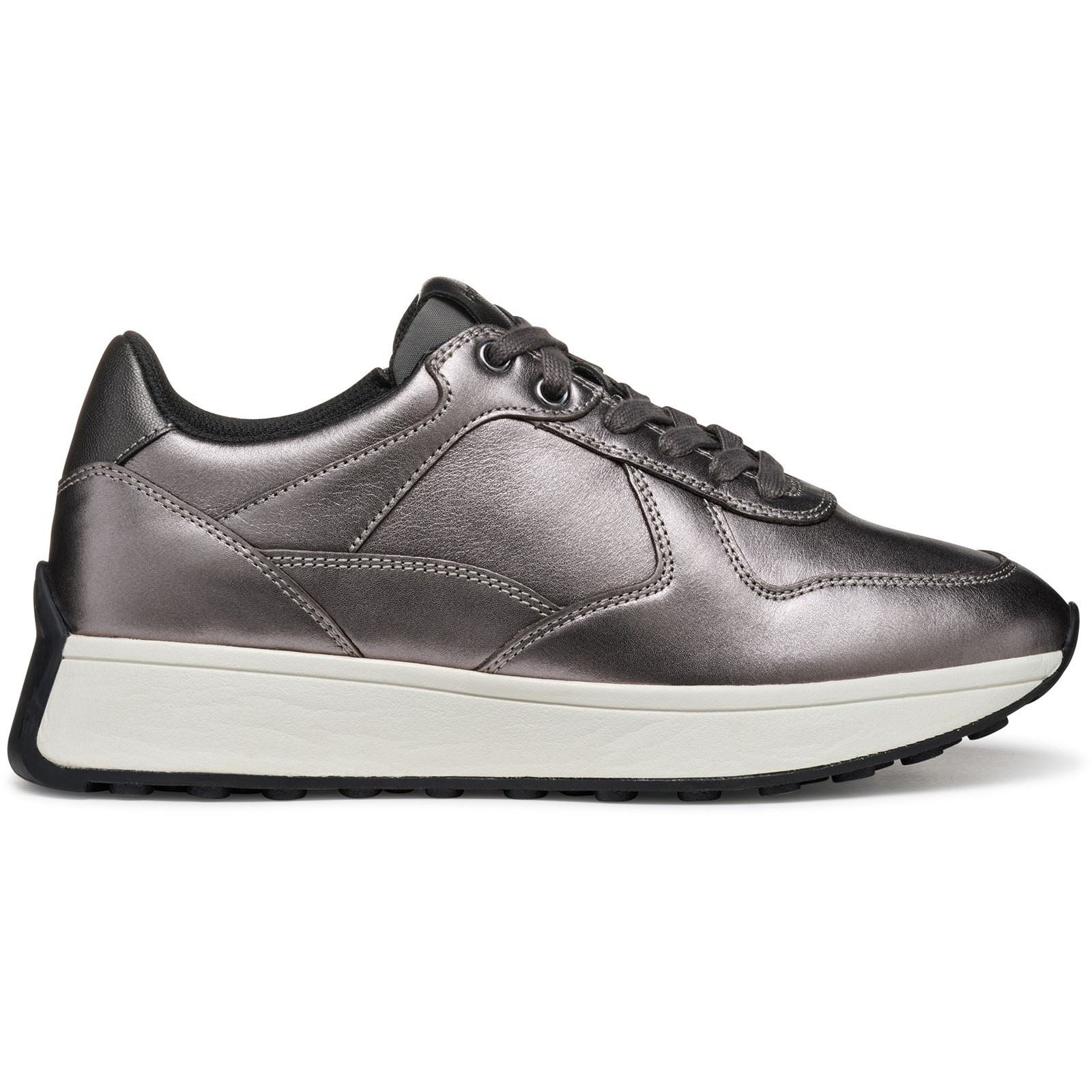 Geox D Amabel A Leather Women's Gun Sneakers