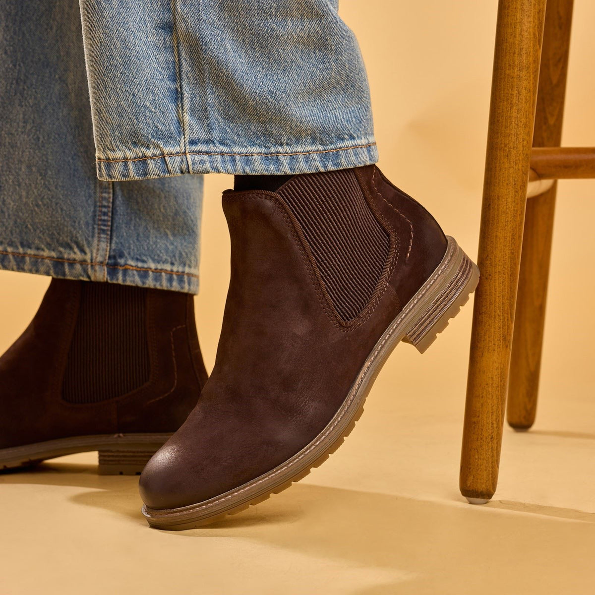 Hush Puppies Russell Leather Men's Dark Brown Ankle Boots
