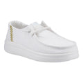 HEYDUDE Wendy Rise Perf Canvas Synthetic Blend Women's White Moccasins Shoes